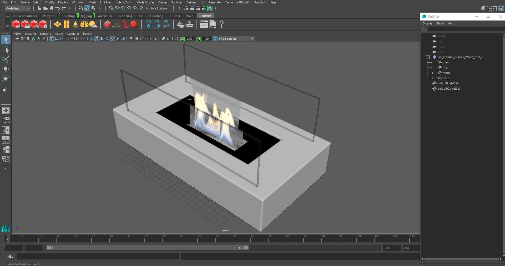 Bio Ethanol Burner White 3D model