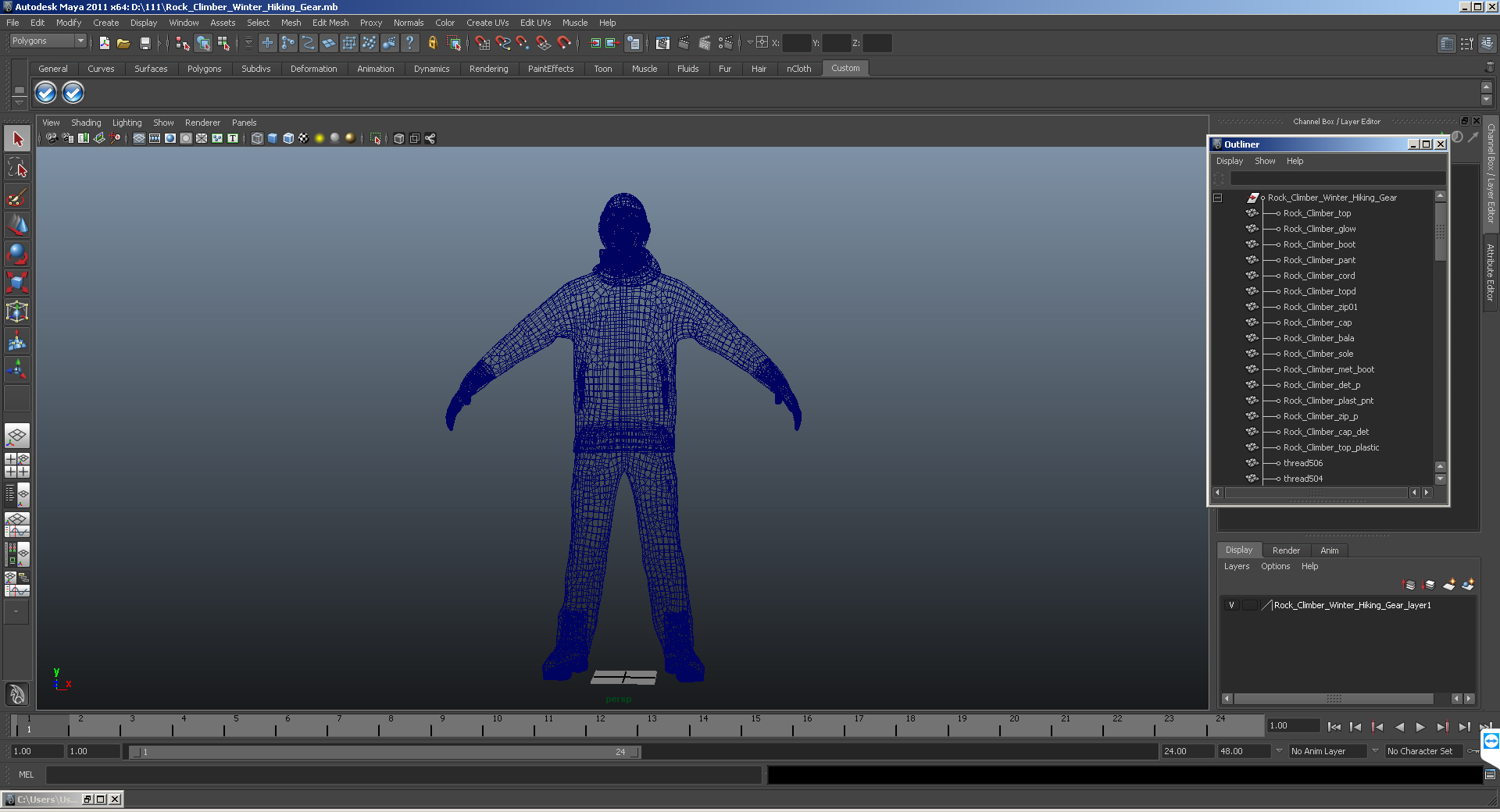 3D Rock Climber Winter Hiking Gear