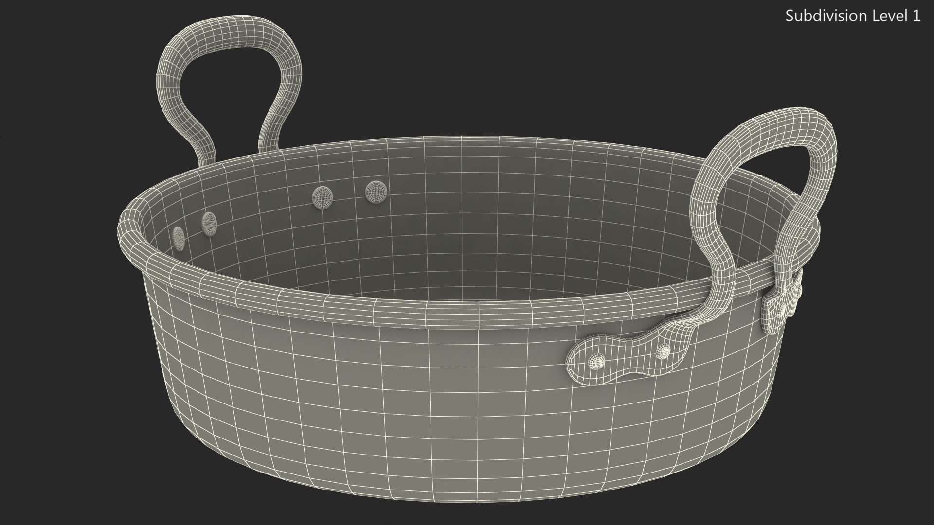 Vintage Copper Preserving Pan 3D model