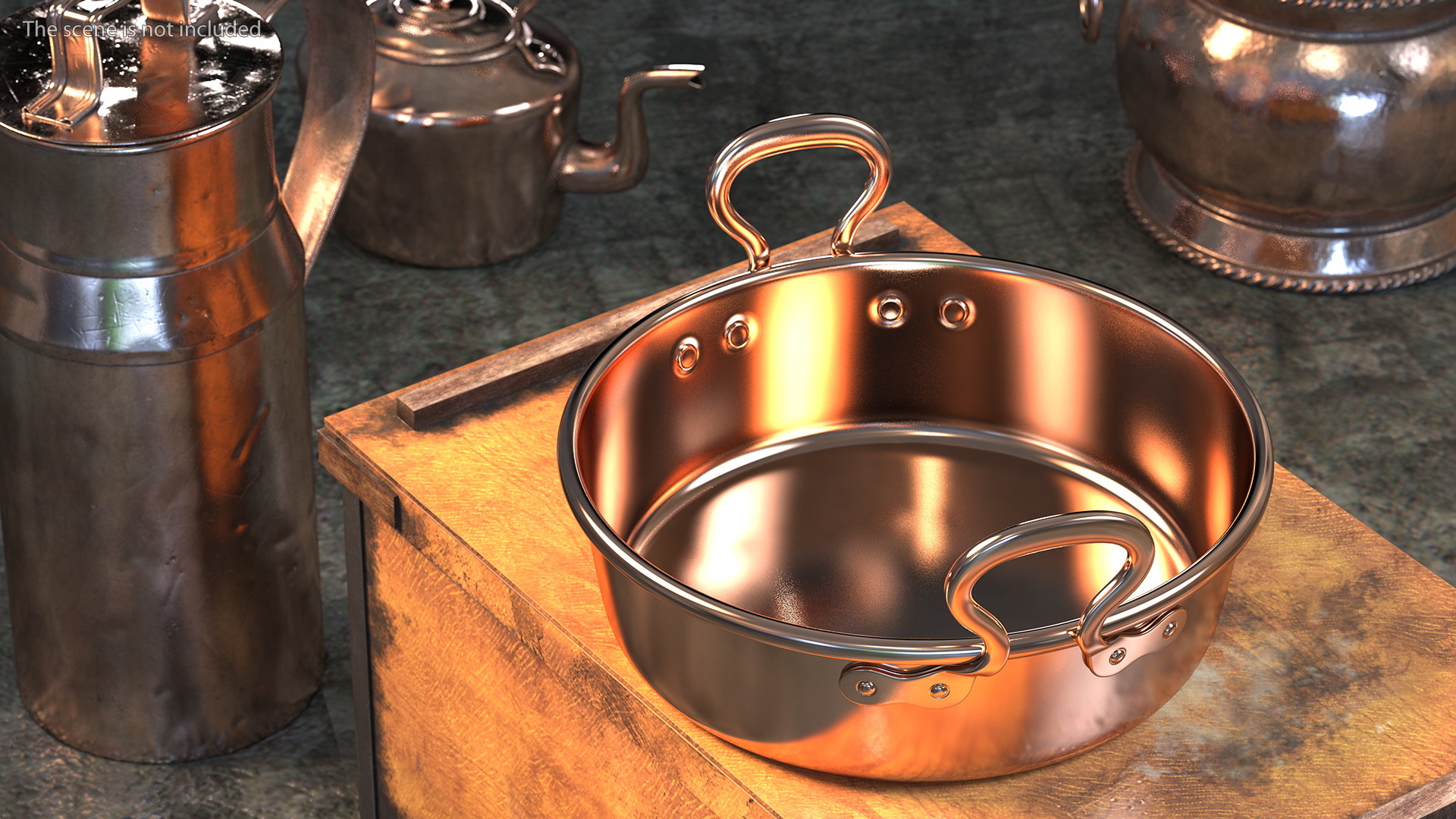 Vintage Copper Preserving Pan 3D model