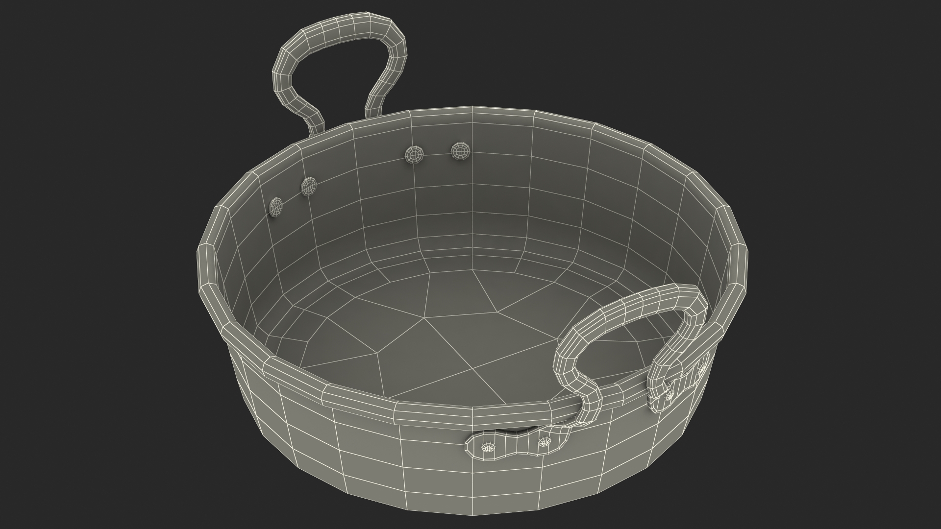 Vintage Copper Preserving Pan 3D model