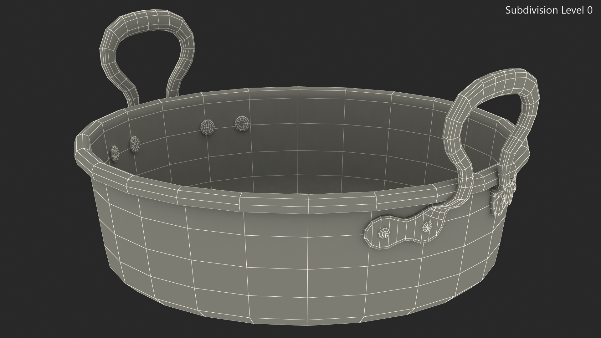 Vintage Copper Preserving Pan 3D model