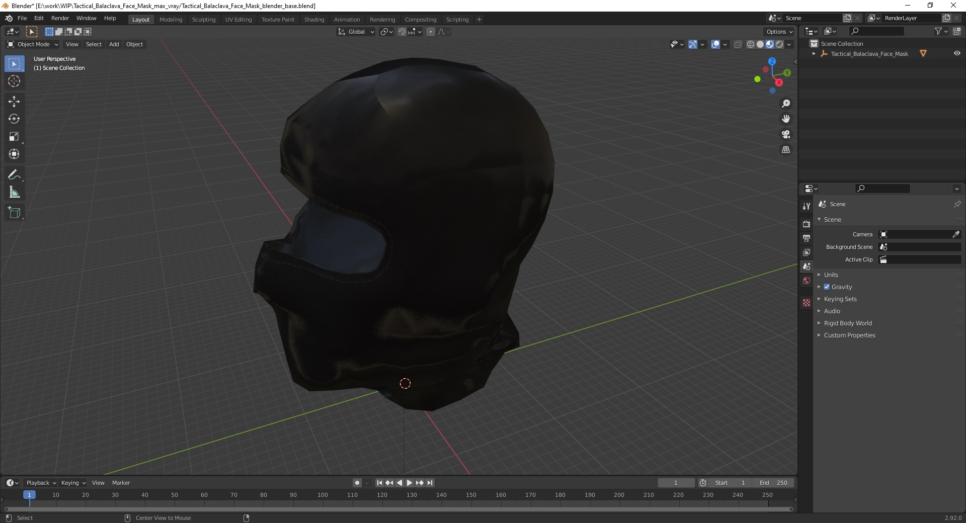3D Tactical Balaclava Face Mask model
