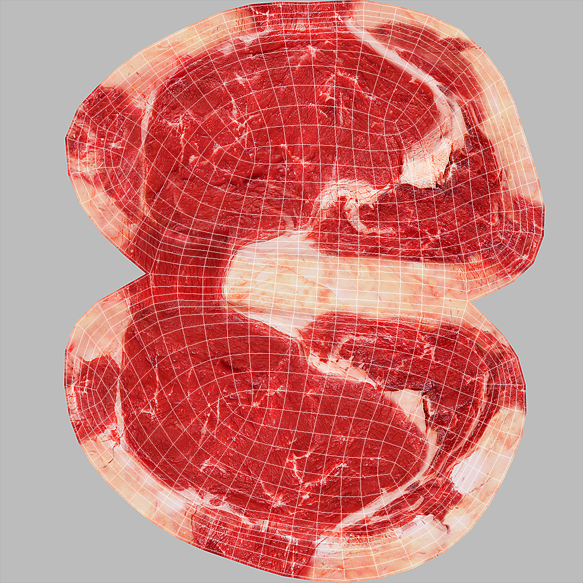 3D Meat Slice Fresh on Plates