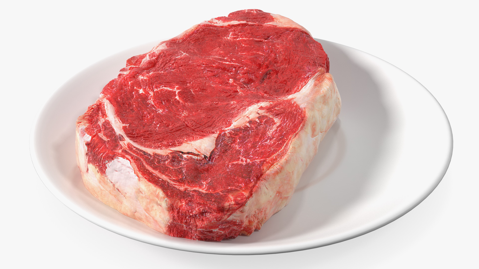 3D Meat Slice Fresh on Plates