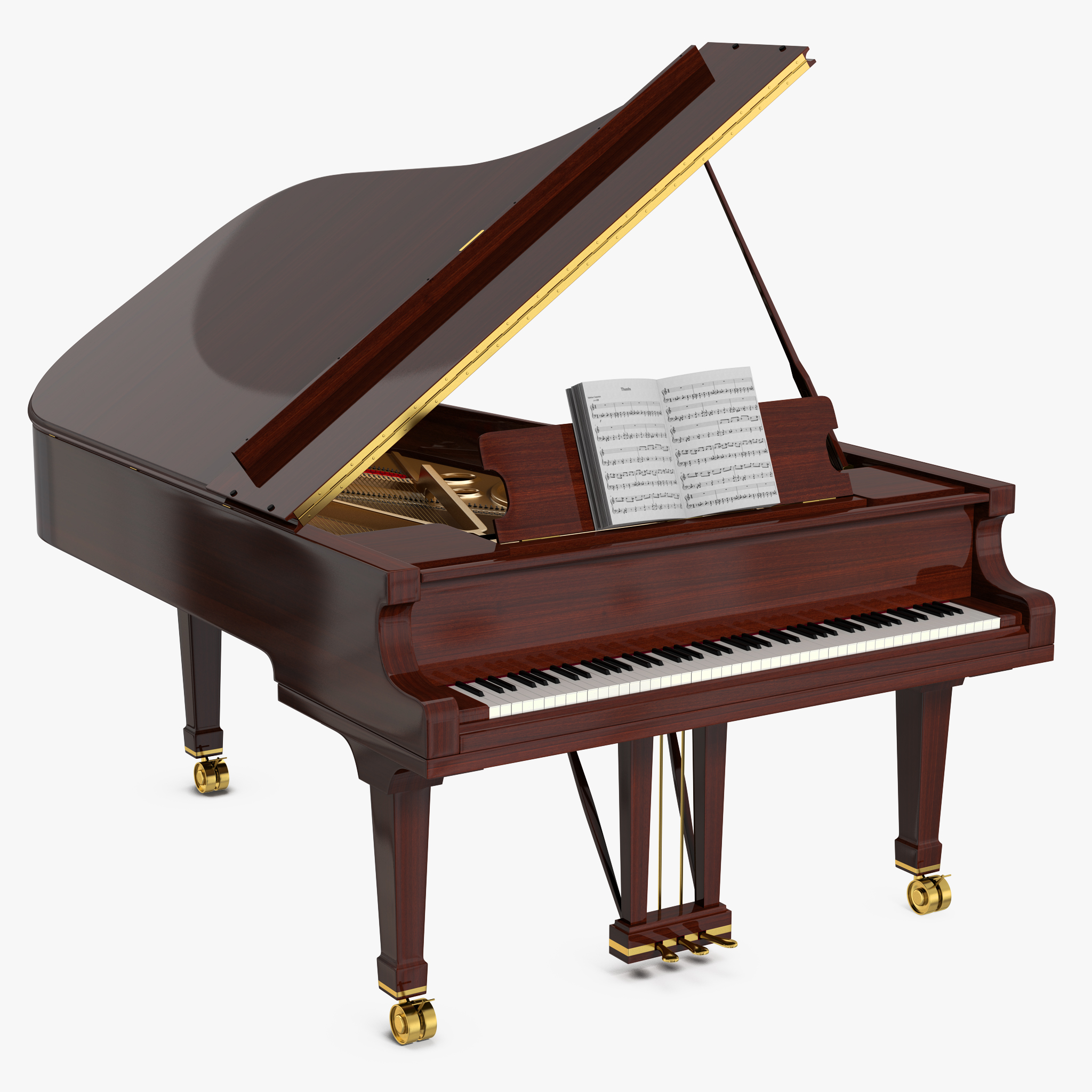 Grand Piano with Music Notes Book, view 4