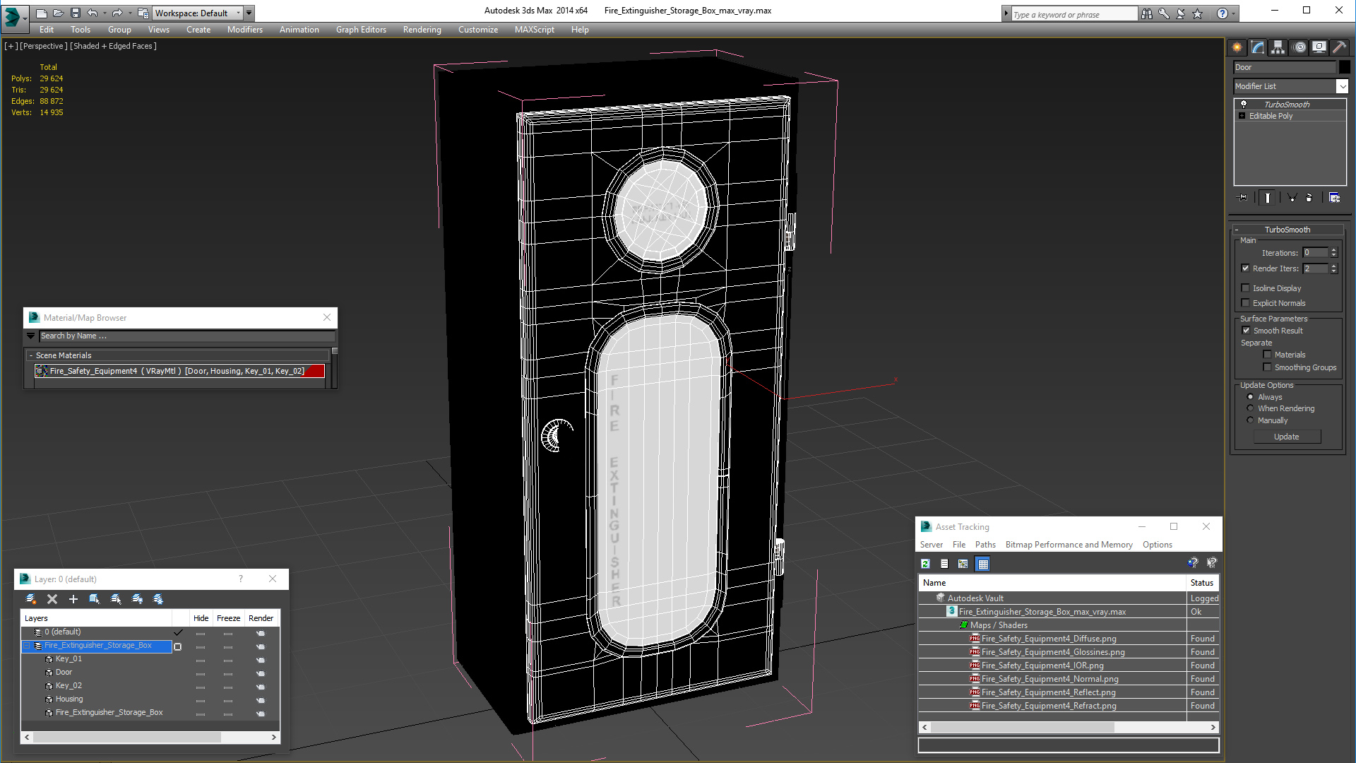 Fire Extinguisher Storage Box 3D model