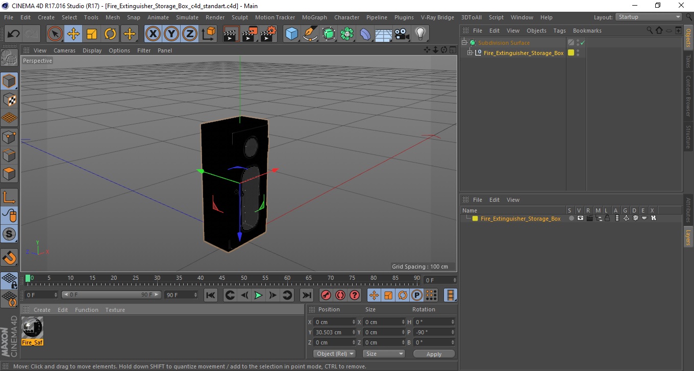 Fire Extinguisher Storage Box 3D model