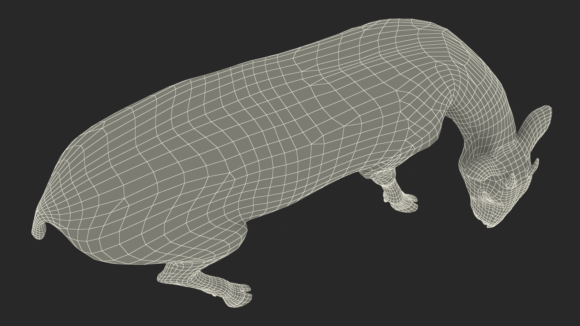 3D Saola Eating Pose Fur