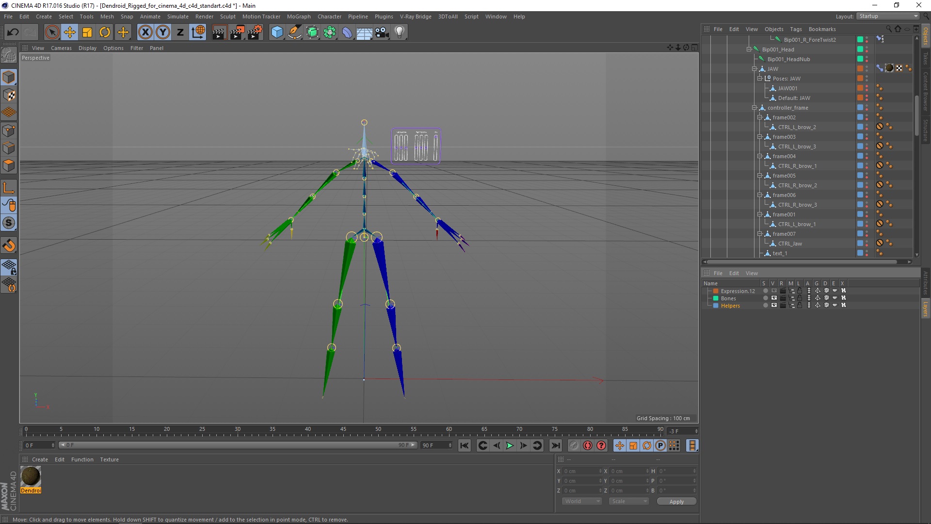 Dendroid Rigged for Cinema 4D 3D model