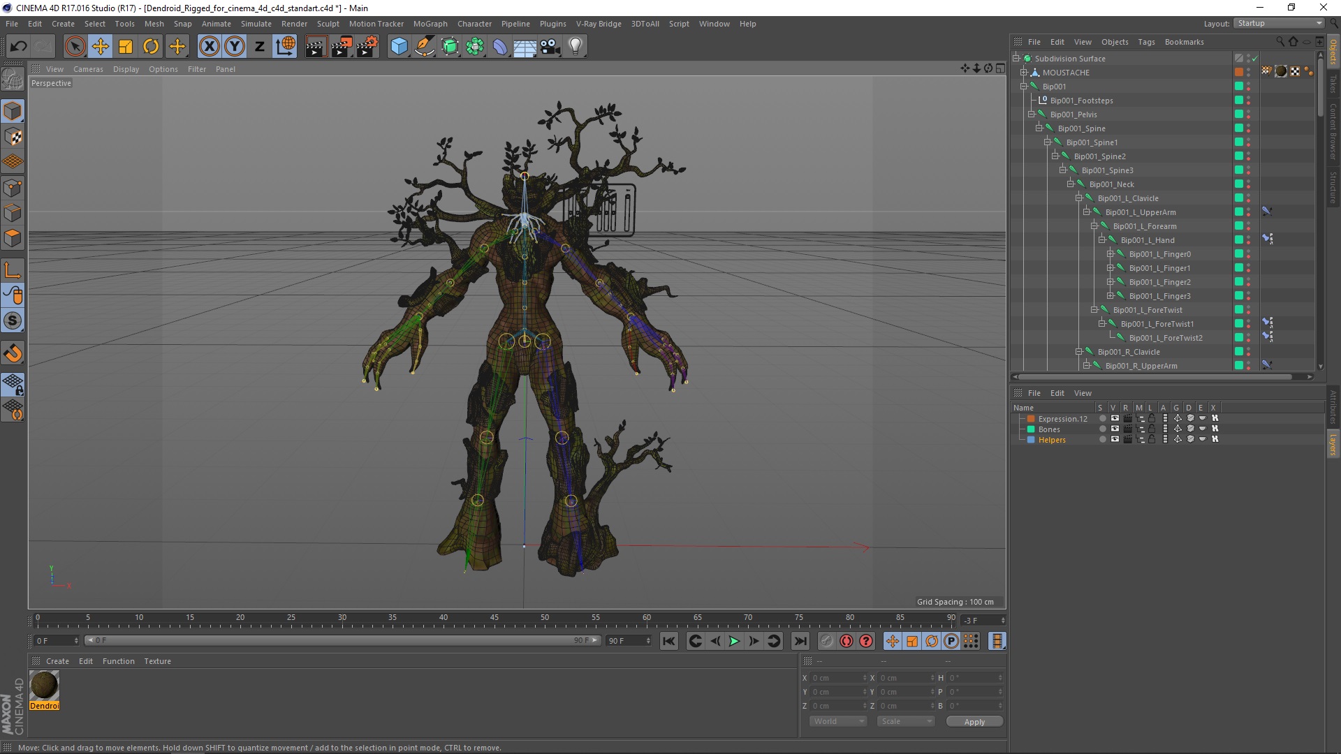 Dendroid Rigged for Cinema 4D 3D model