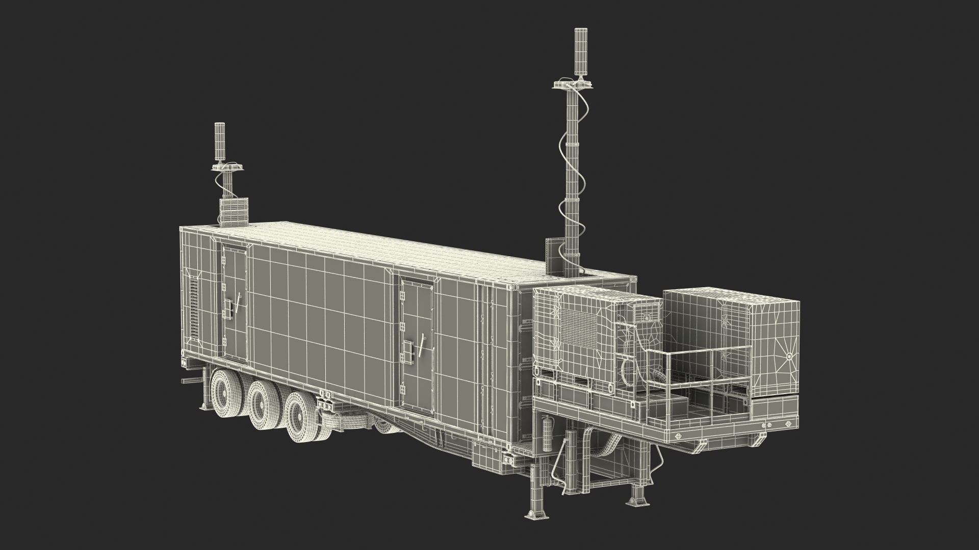 3D US Army Typhon Battery Operation Center Rigged