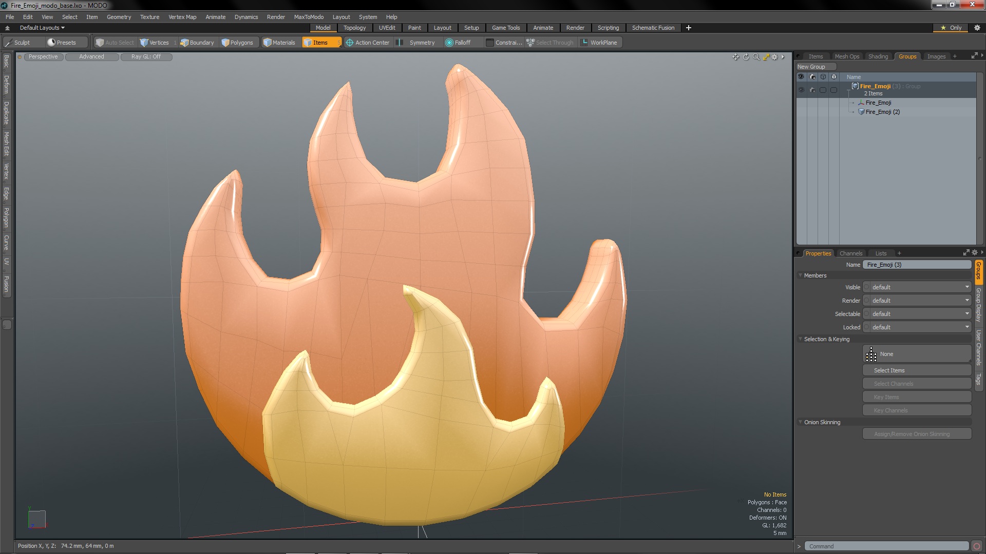 3D model Fire Emoji
