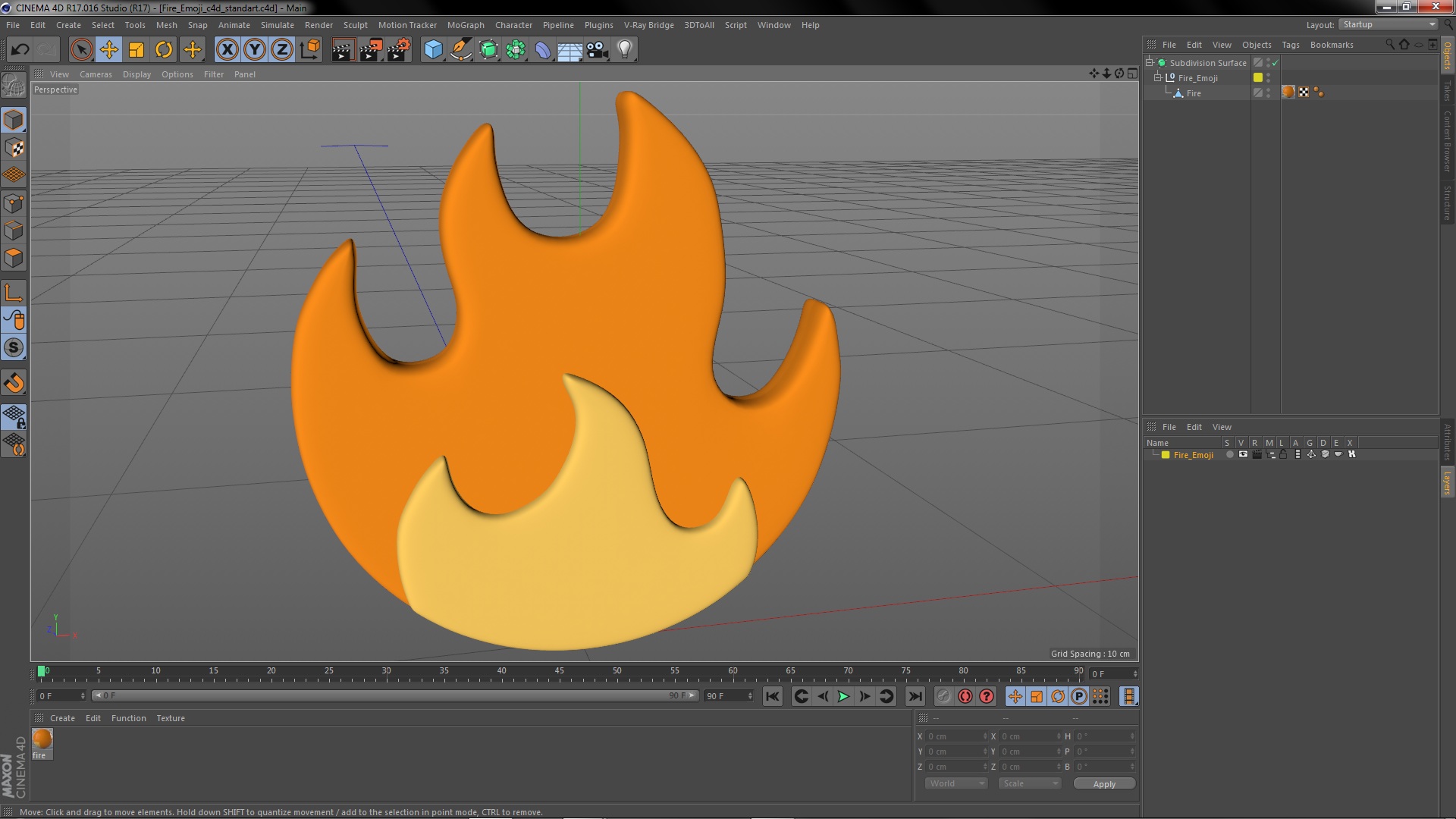 3D model Fire Emoji