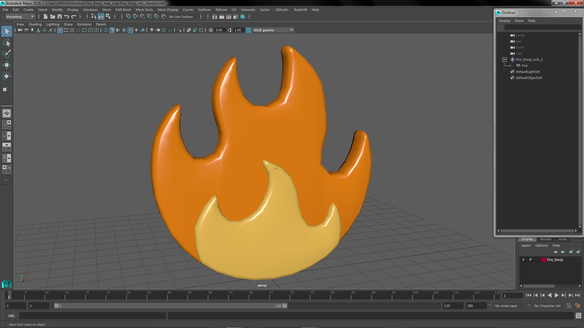 3D model Fire Emoji