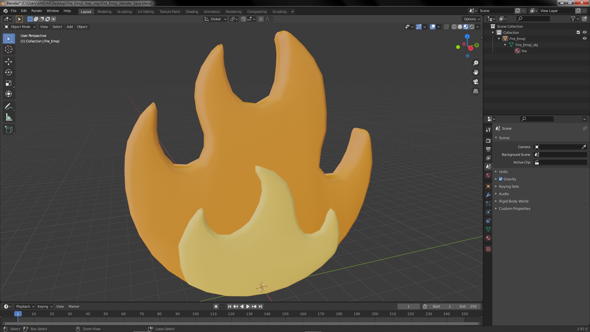 3D model Fire Emoji