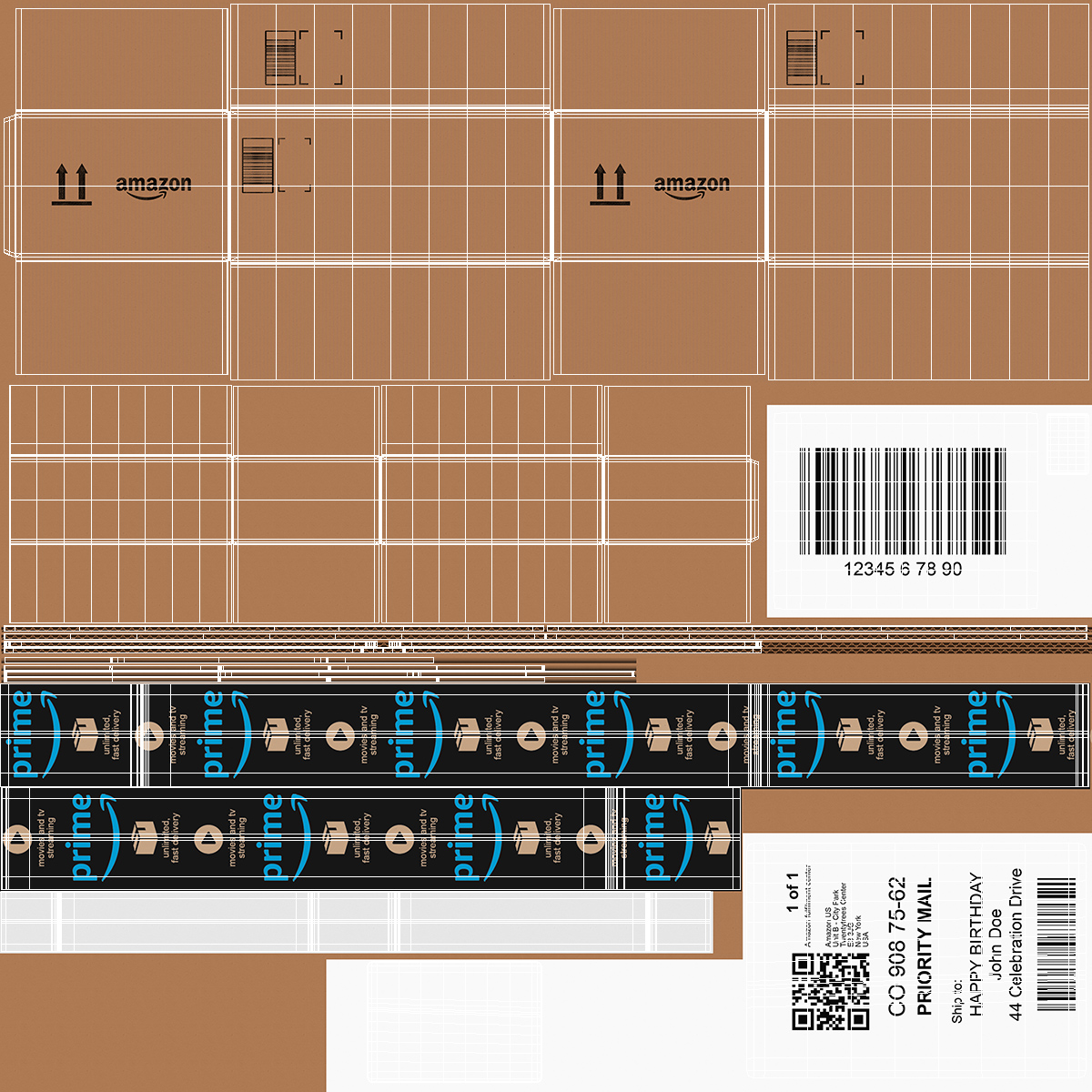 Amazon Parcels Box 41x26x20 3D