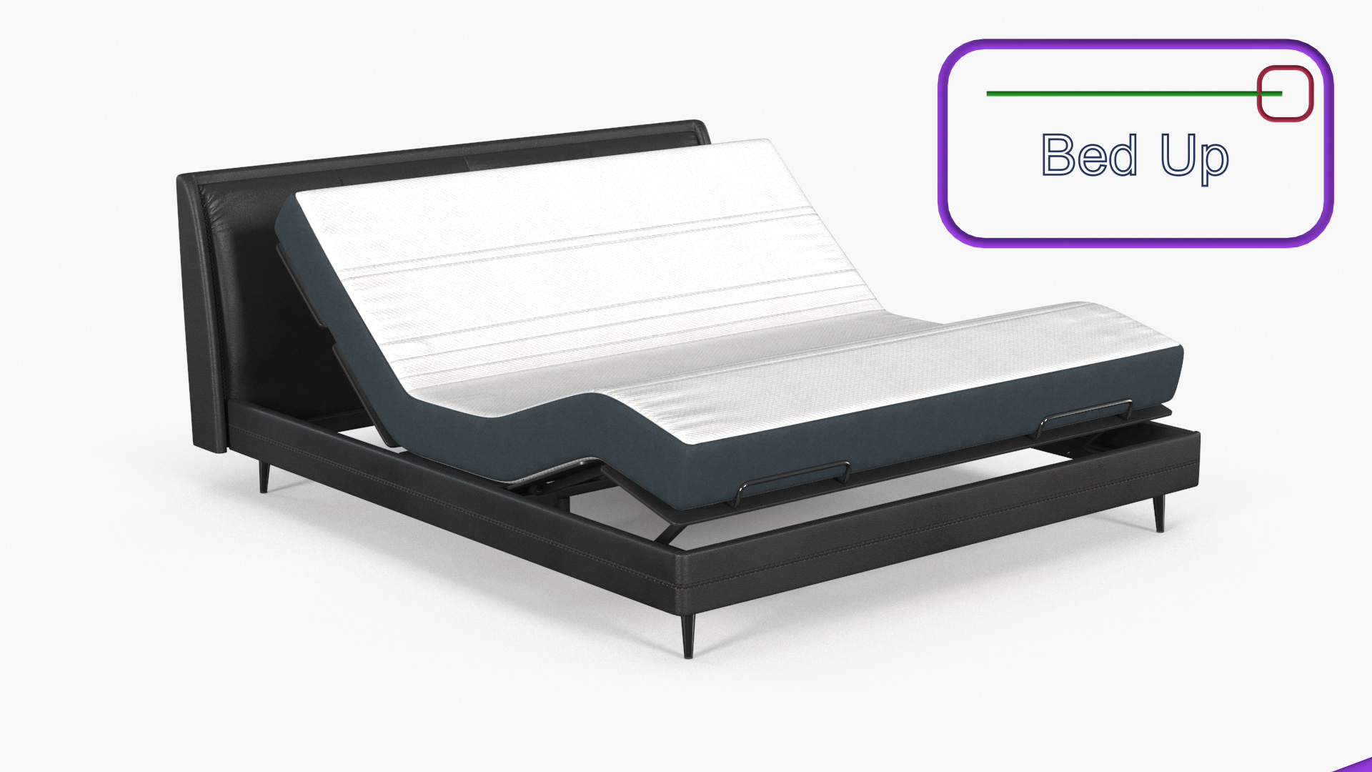 3D Smart Electric Bed Black Rigged
