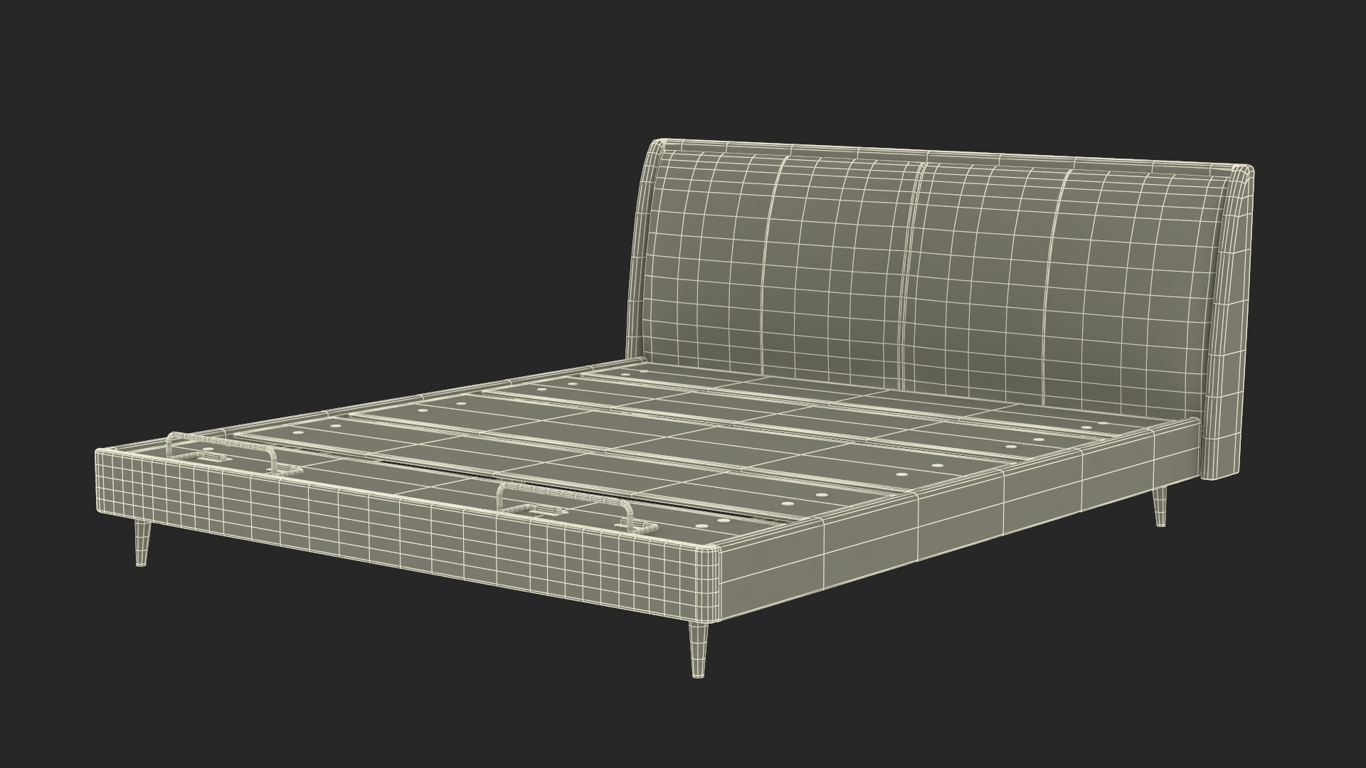 3D Smart Electric Bed Black Rigged