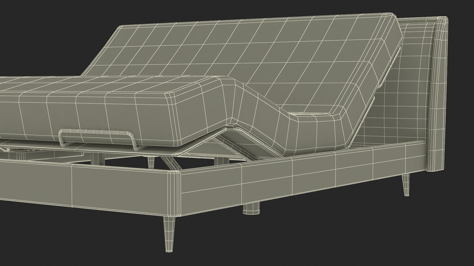 3D Smart Electric Bed Black Rigged