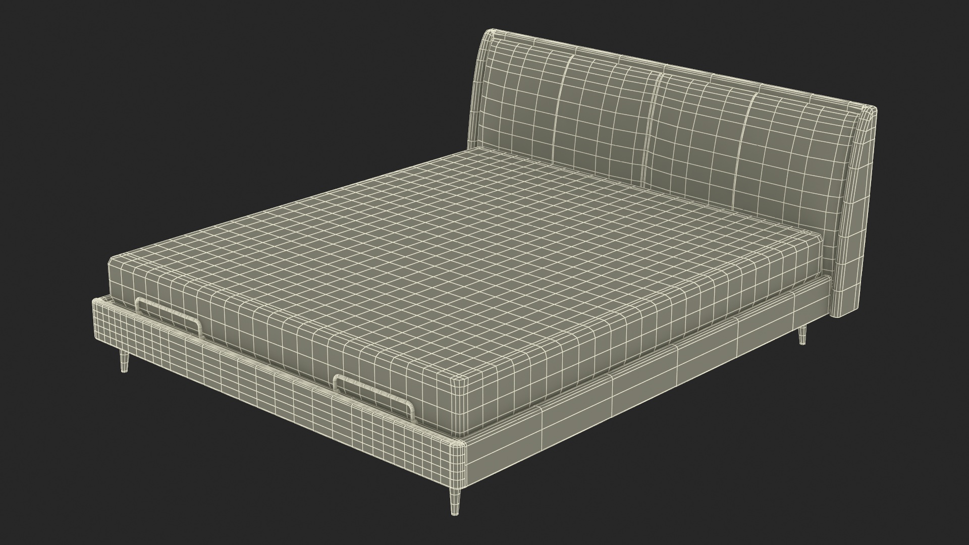 3D Smart Electric Bed Black Rigged