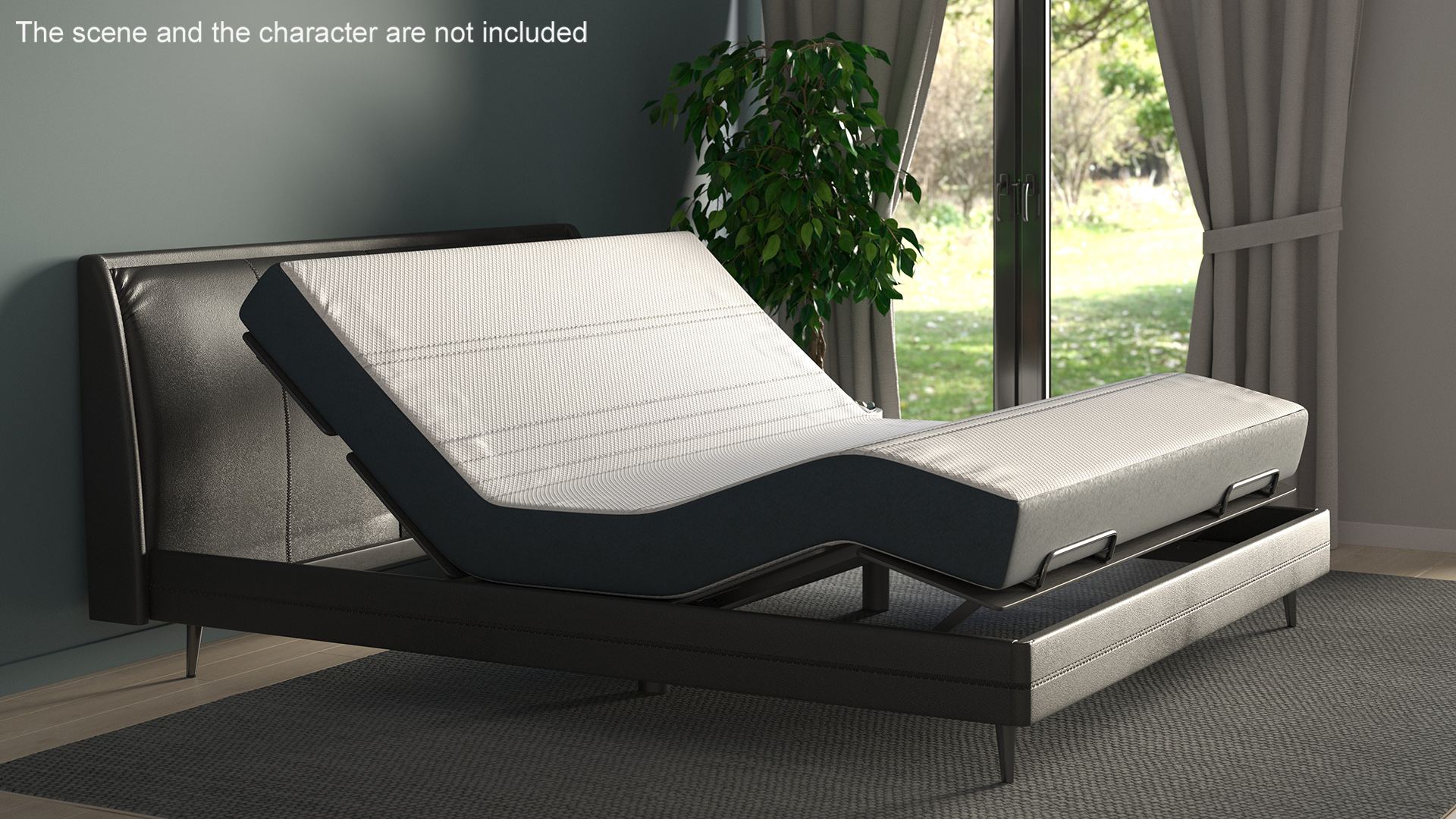 3D Smart Electric Bed Black Rigged