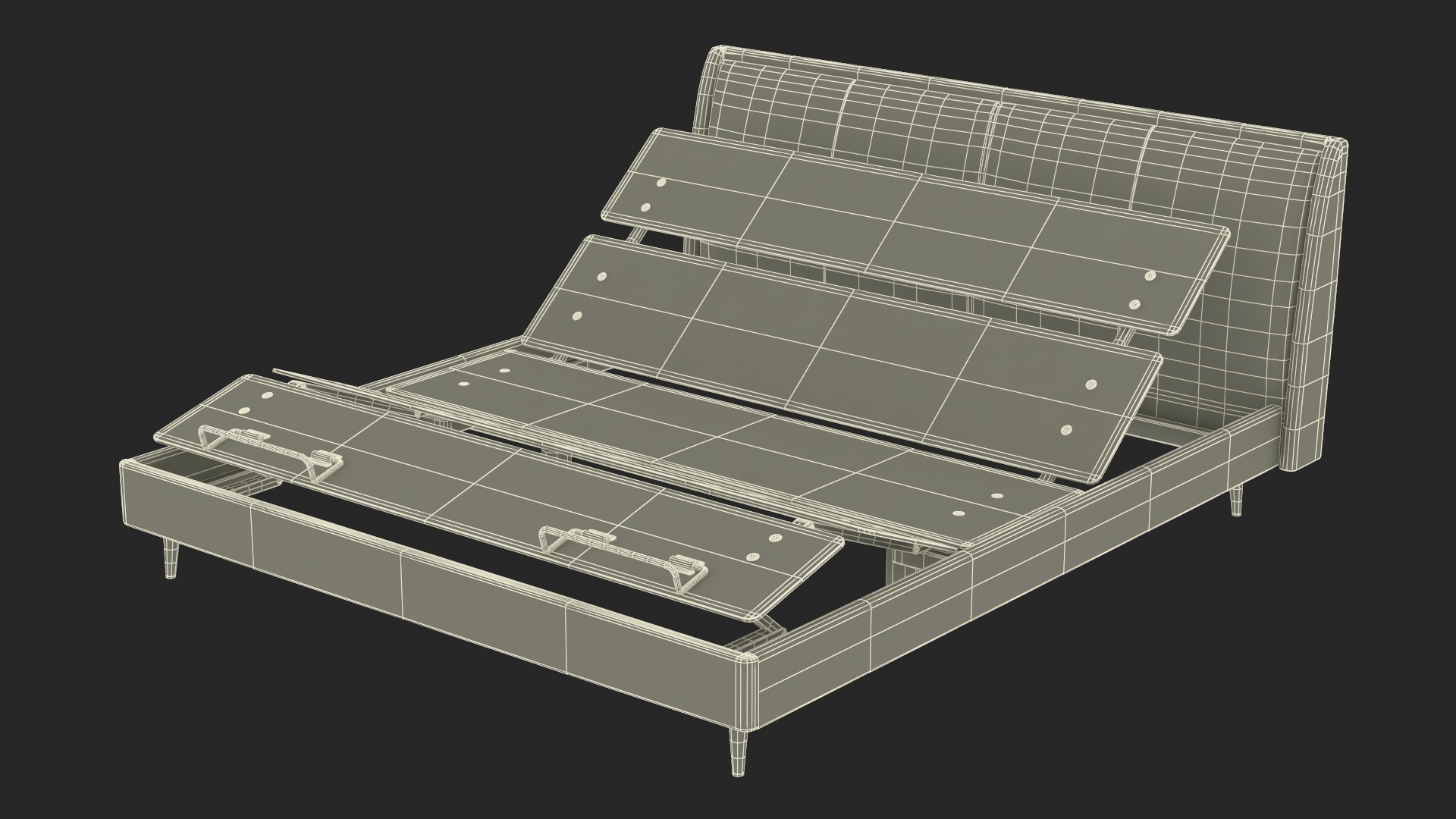3D Smart Electric Bed Black Rigged