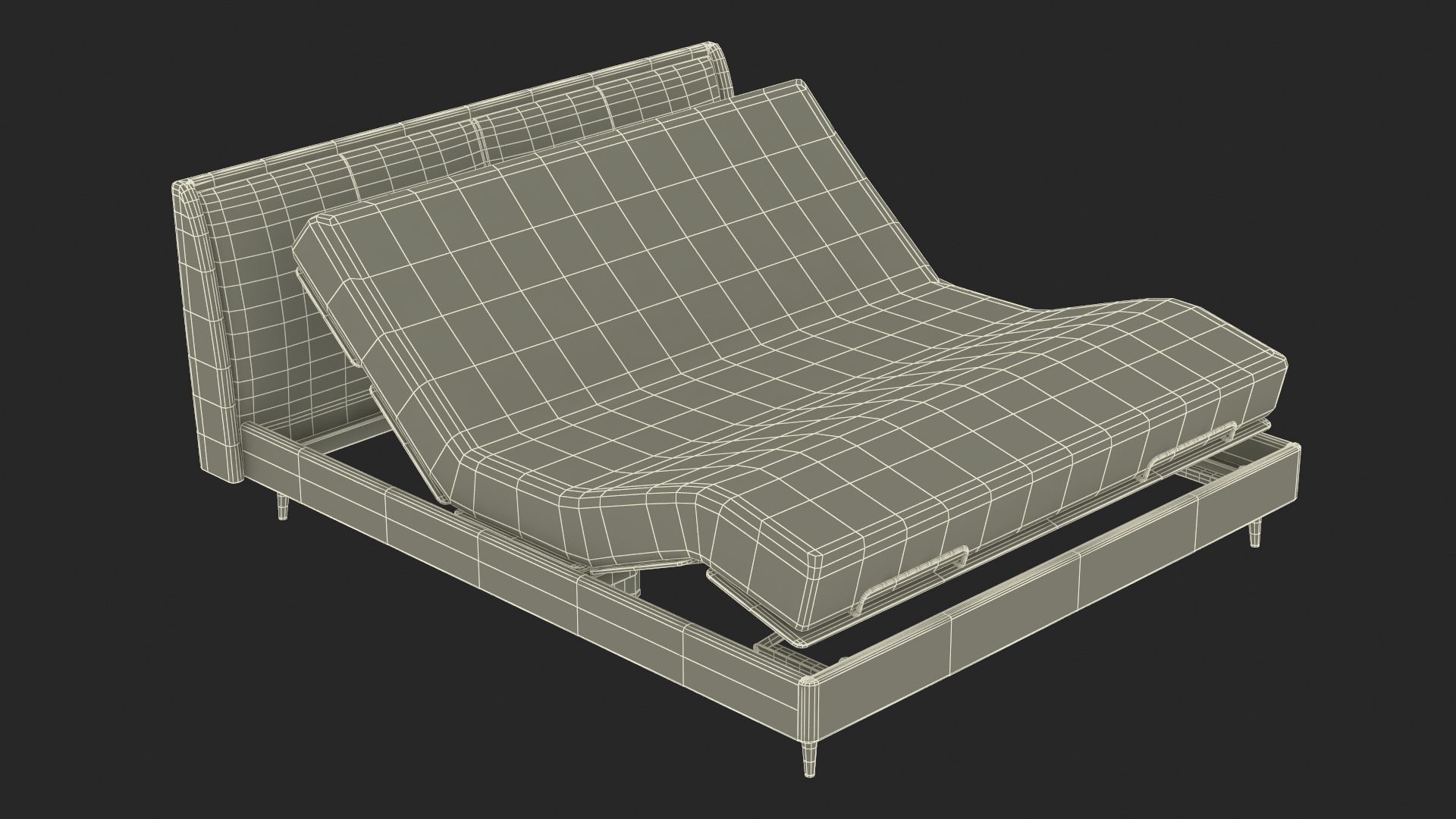 3D Smart Electric Bed Black Rigged