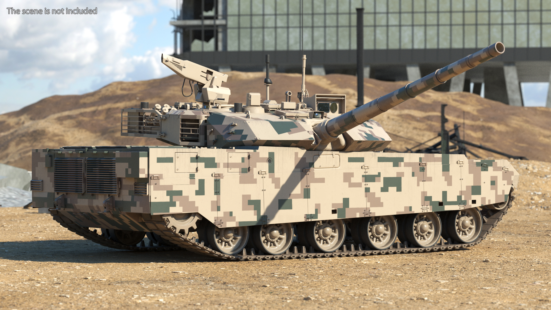 3D Norinco VT-4 Chinese Tank Rigged for Maya