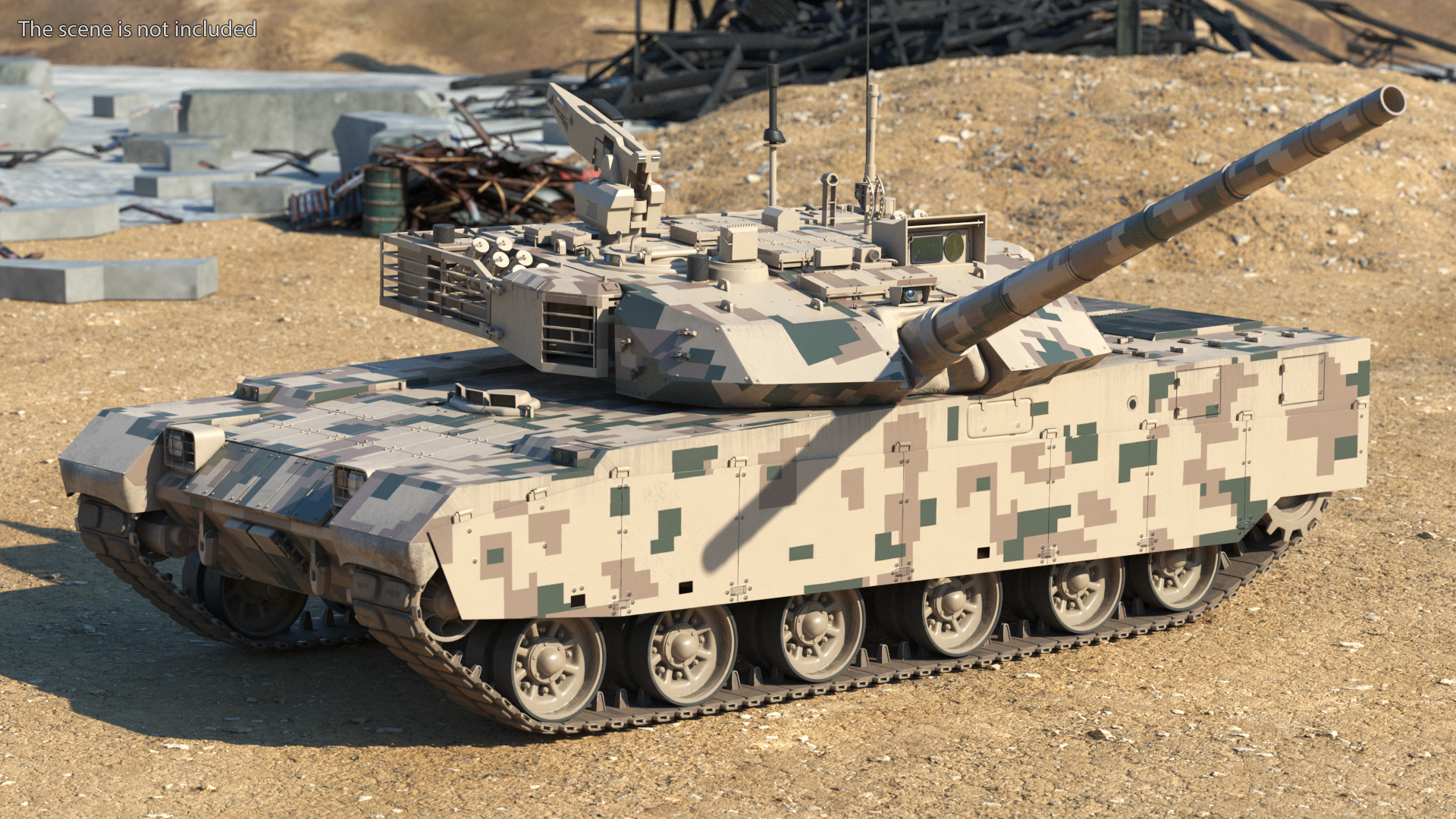 3D Norinco VT-4 Chinese Tank Rigged for Maya