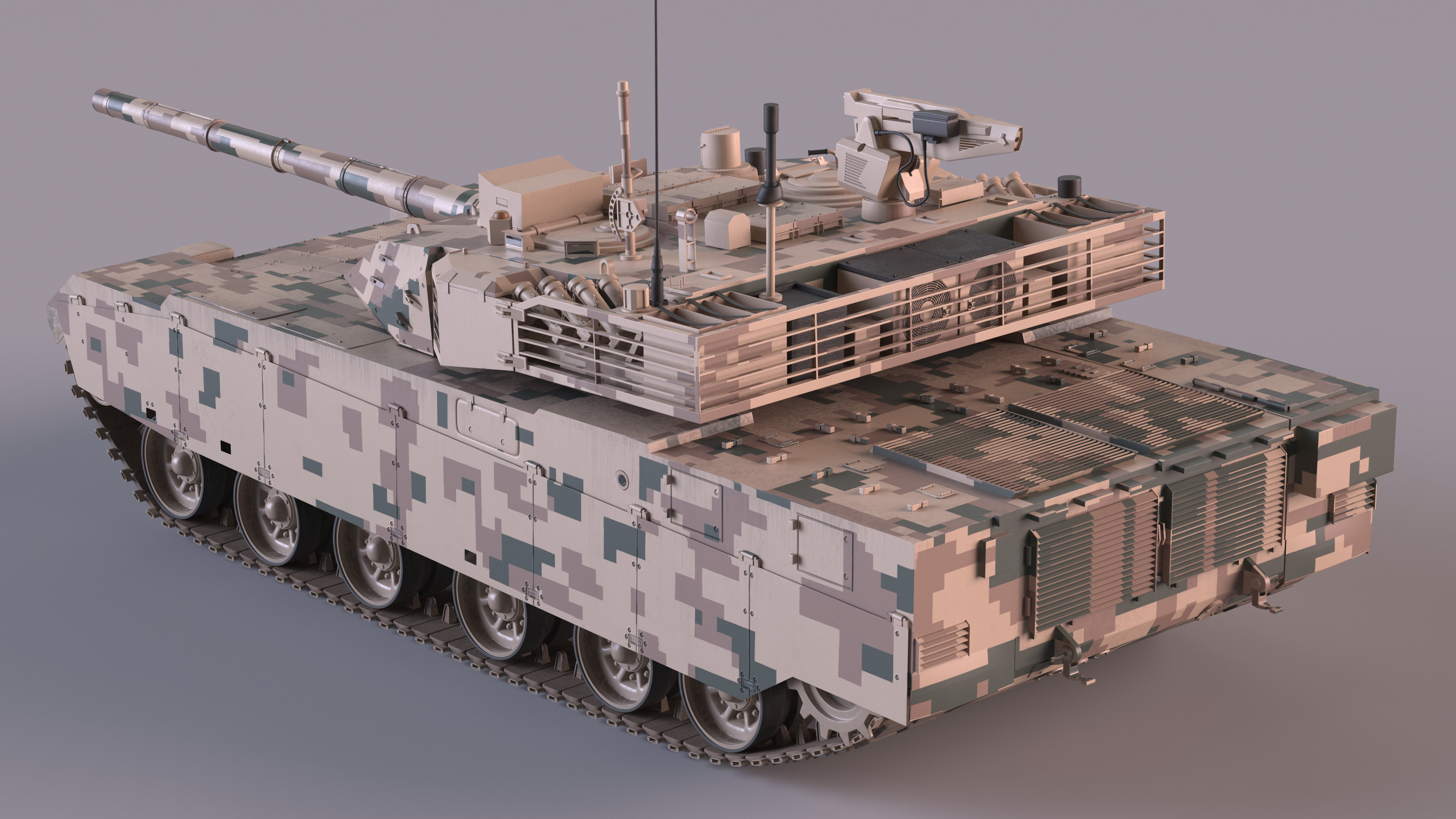 3D Norinco VT-4 Chinese Tank Rigged for Maya