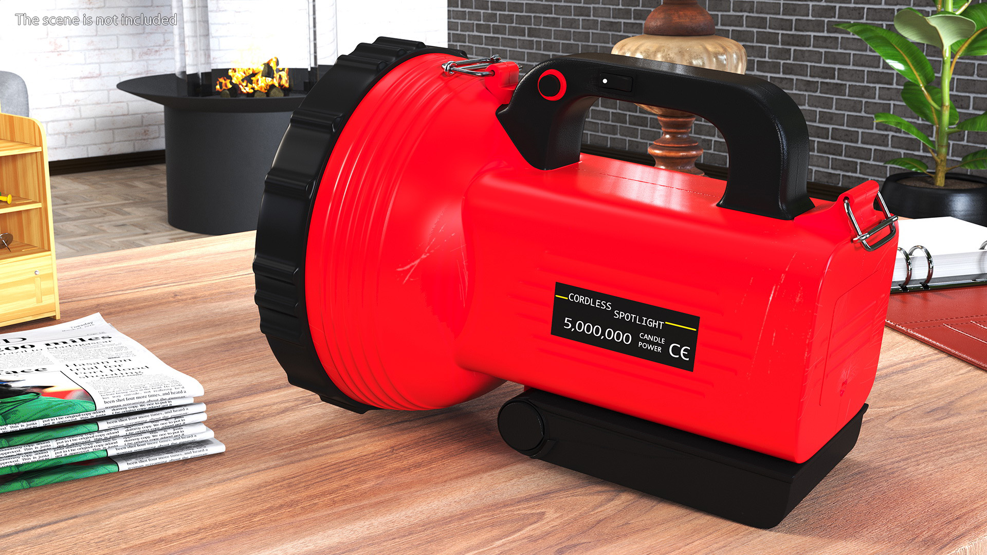 Red Cordless Spotlight and Floodlight 3D