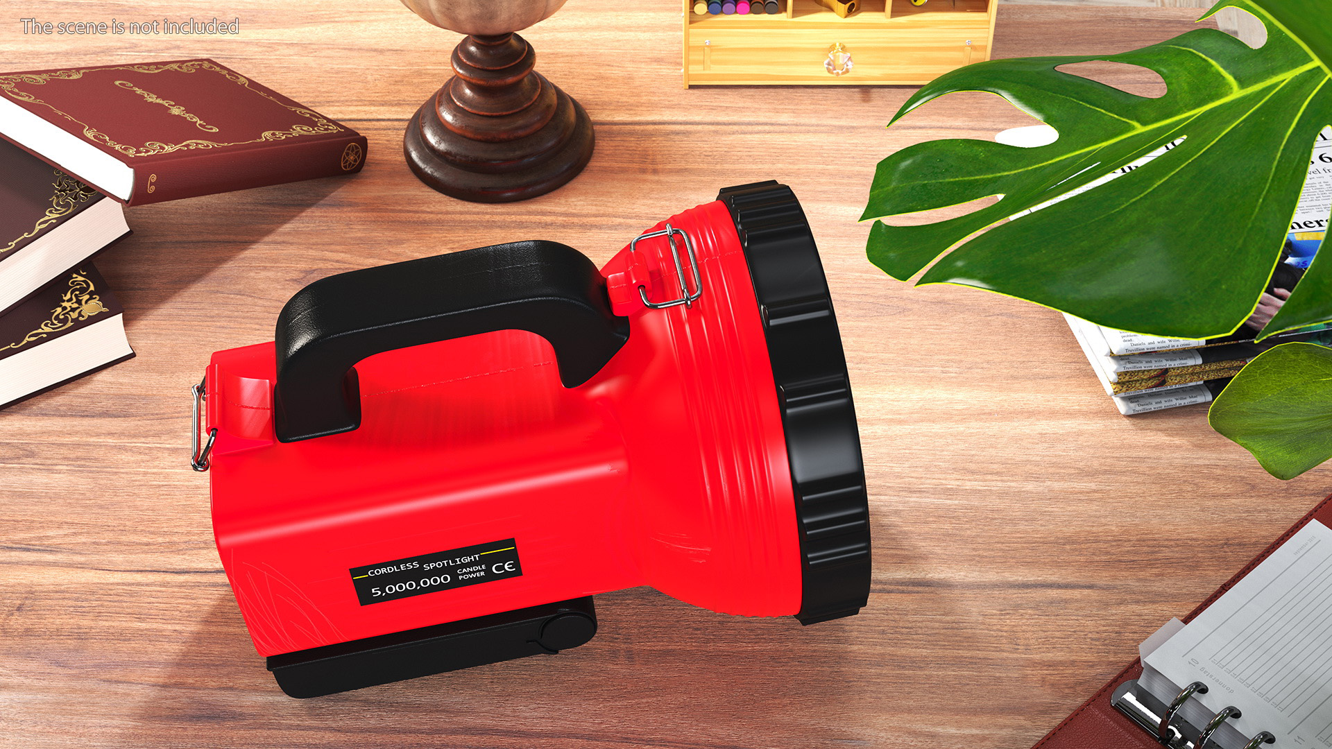 Red Cordless Spotlight and Floodlight 3D