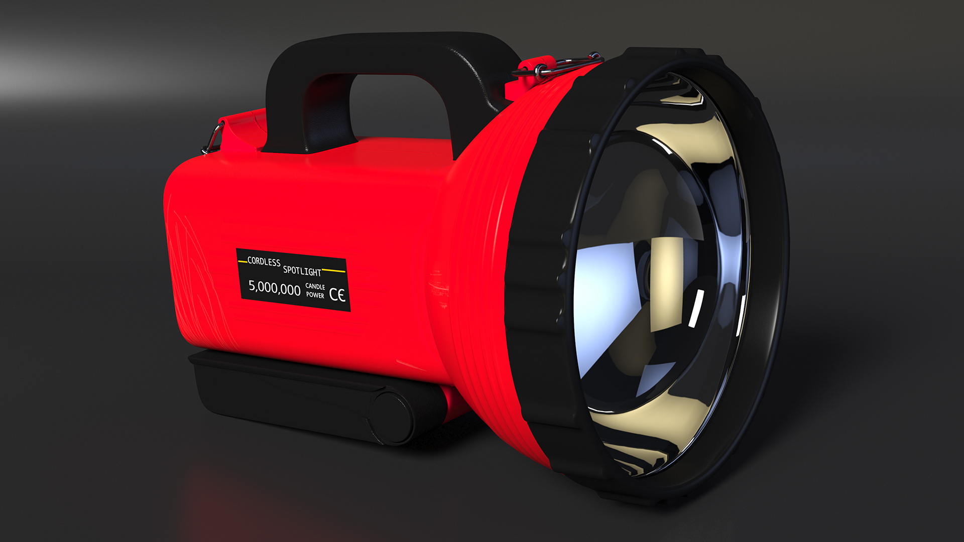 Red Cordless Spotlight and Floodlight 3D