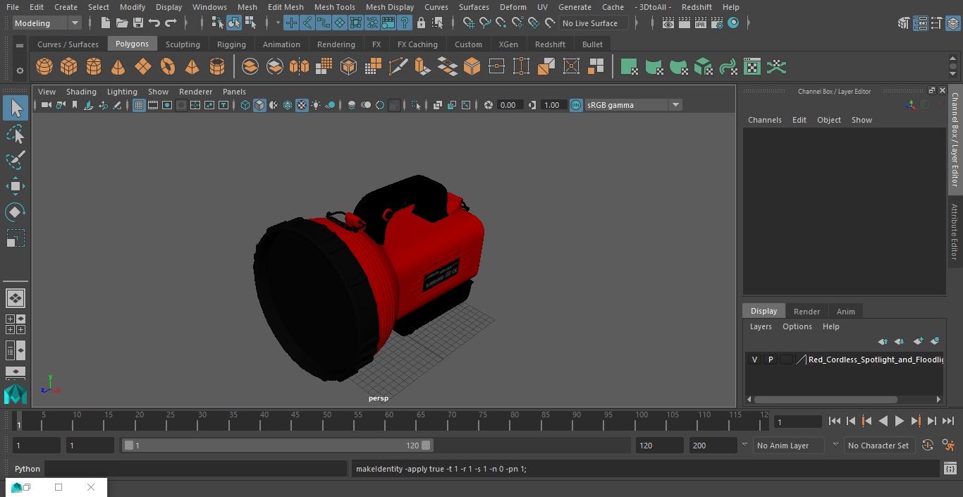 Red Cordless Spotlight and Floodlight 3D