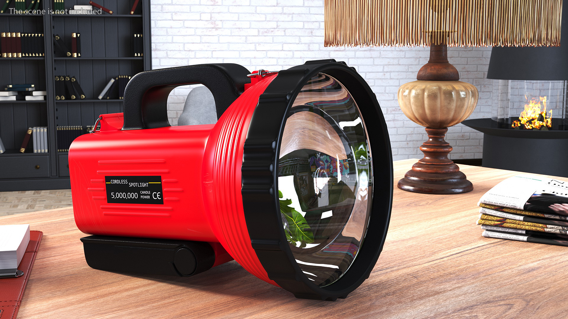 Red Cordless Spotlight and Floodlight 3D