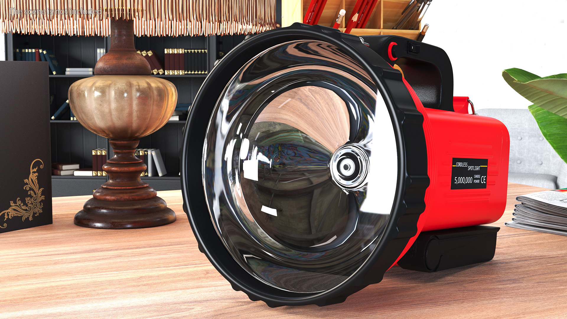 Red Cordless Spotlight and Floodlight 3D