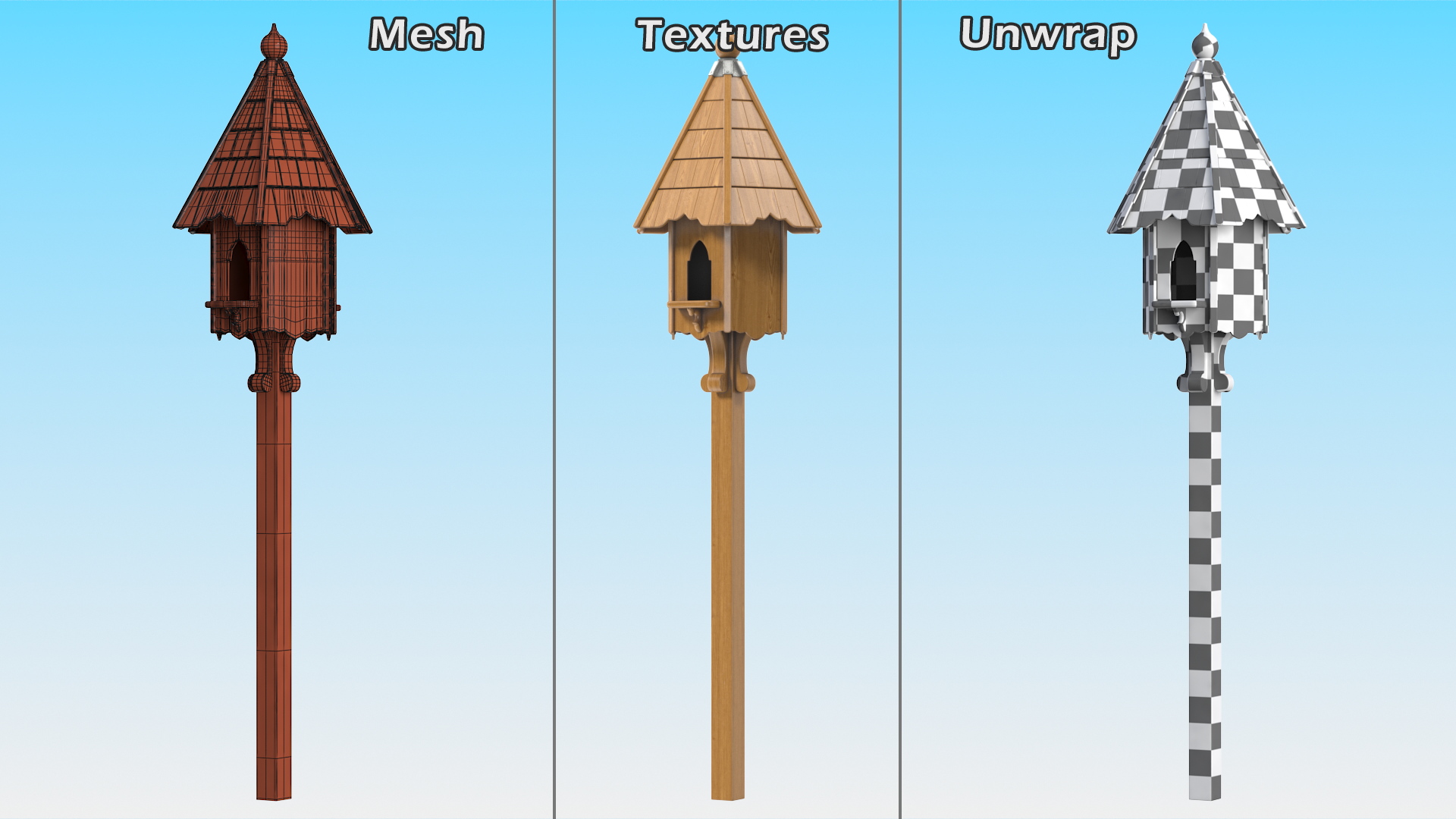 Windsor Two Nest Dovecote Wooden 3D