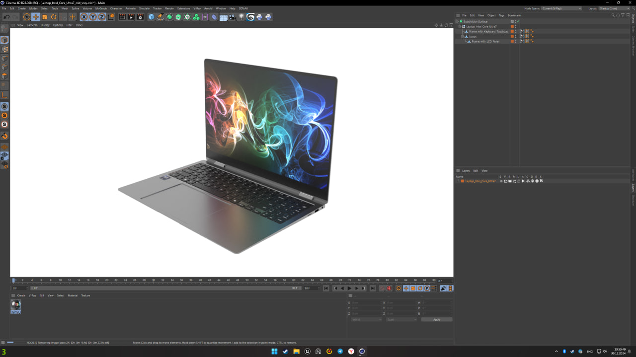 Laptop Intel Core Ultra7 3D model