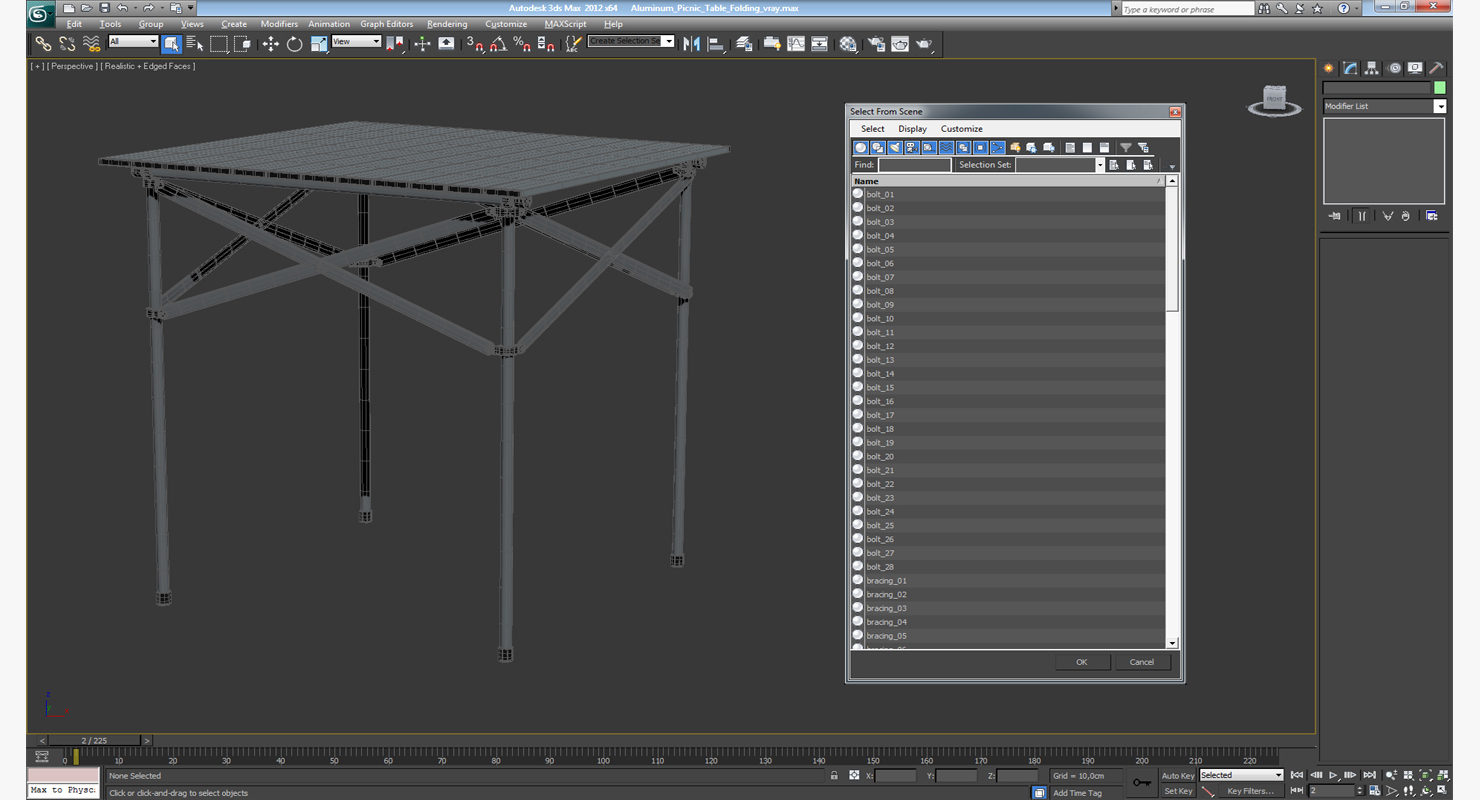 Aluminum Picnic Table Folding 3D model