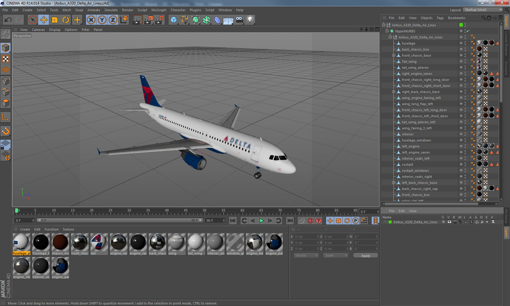 Airbus A320 Delta Air Lines 3D