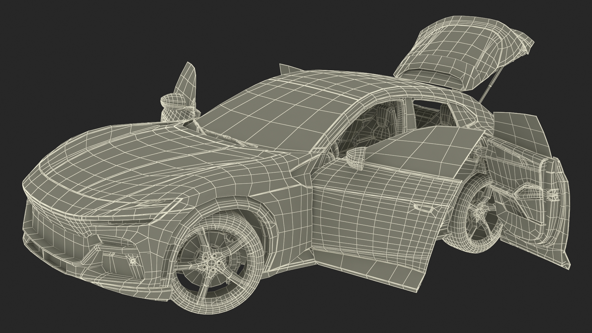 3D model Ultimate Crossover Racing Car Red Rigged