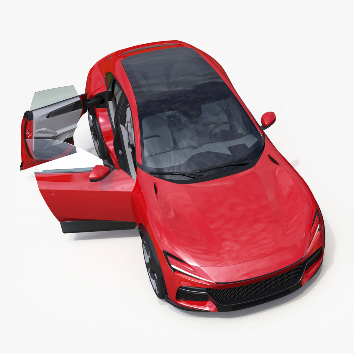 3D model Ultimate Crossover Racing Car Red Rigged