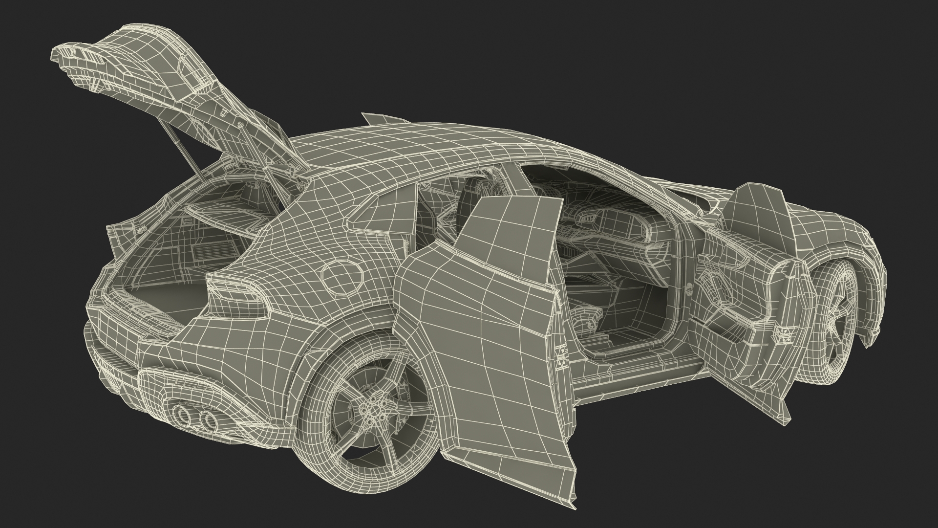 3D model Ultimate Crossover Racing Car Red Rigged