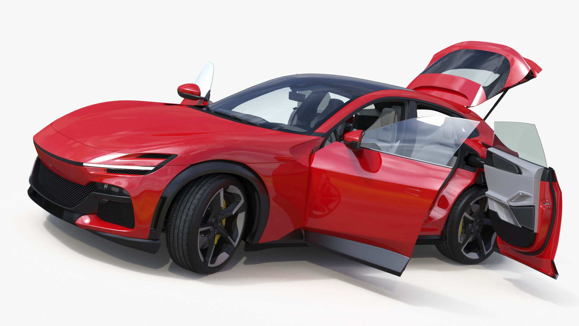 3D model Ultimate Crossover Racing Car Red Rigged