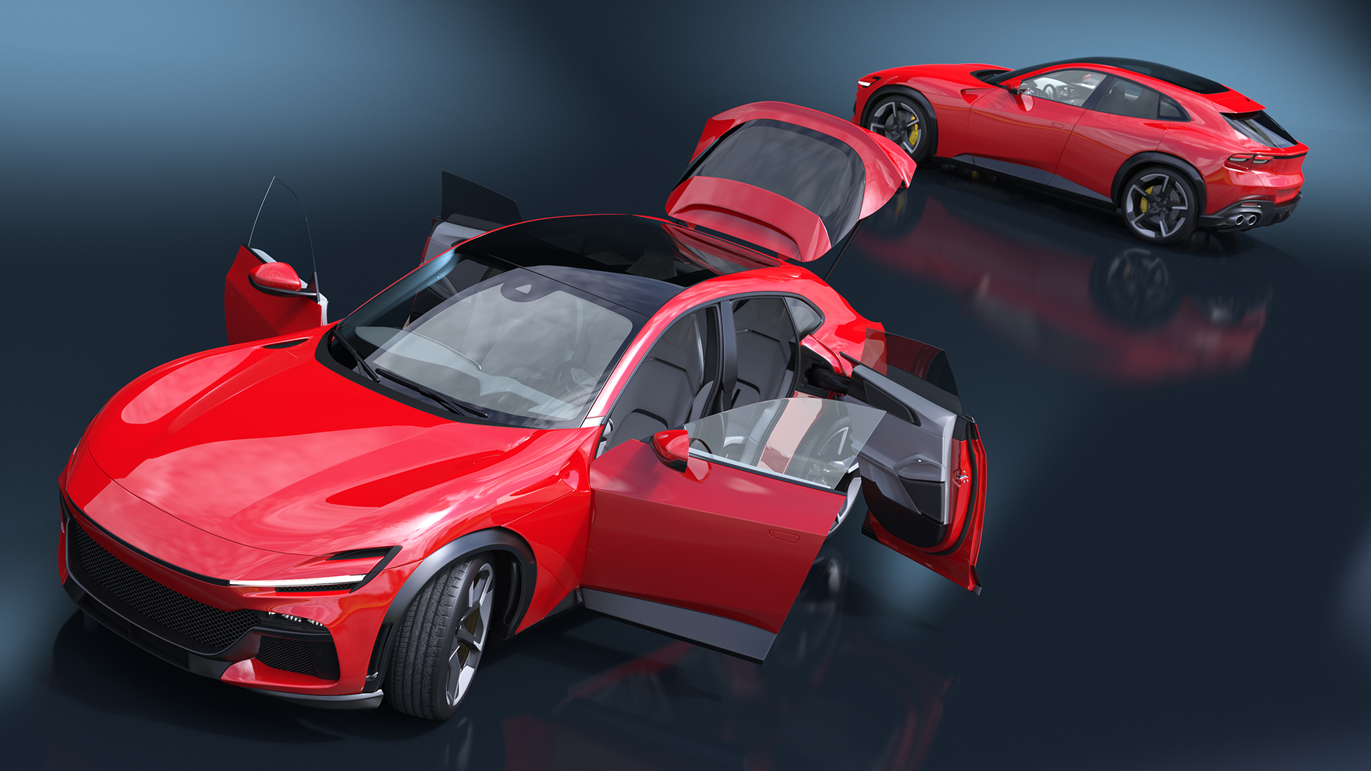 3D model Ultimate Crossover Racing Car Red Rigged