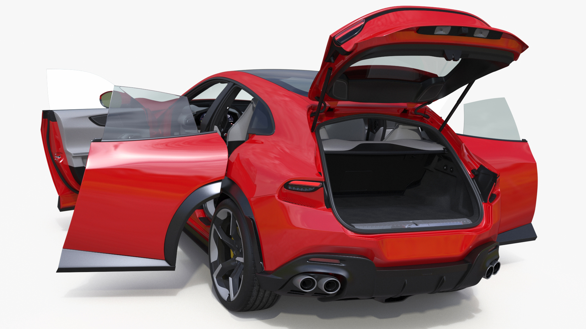 3D model Ultimate Crossover Racing Car Red Rigged