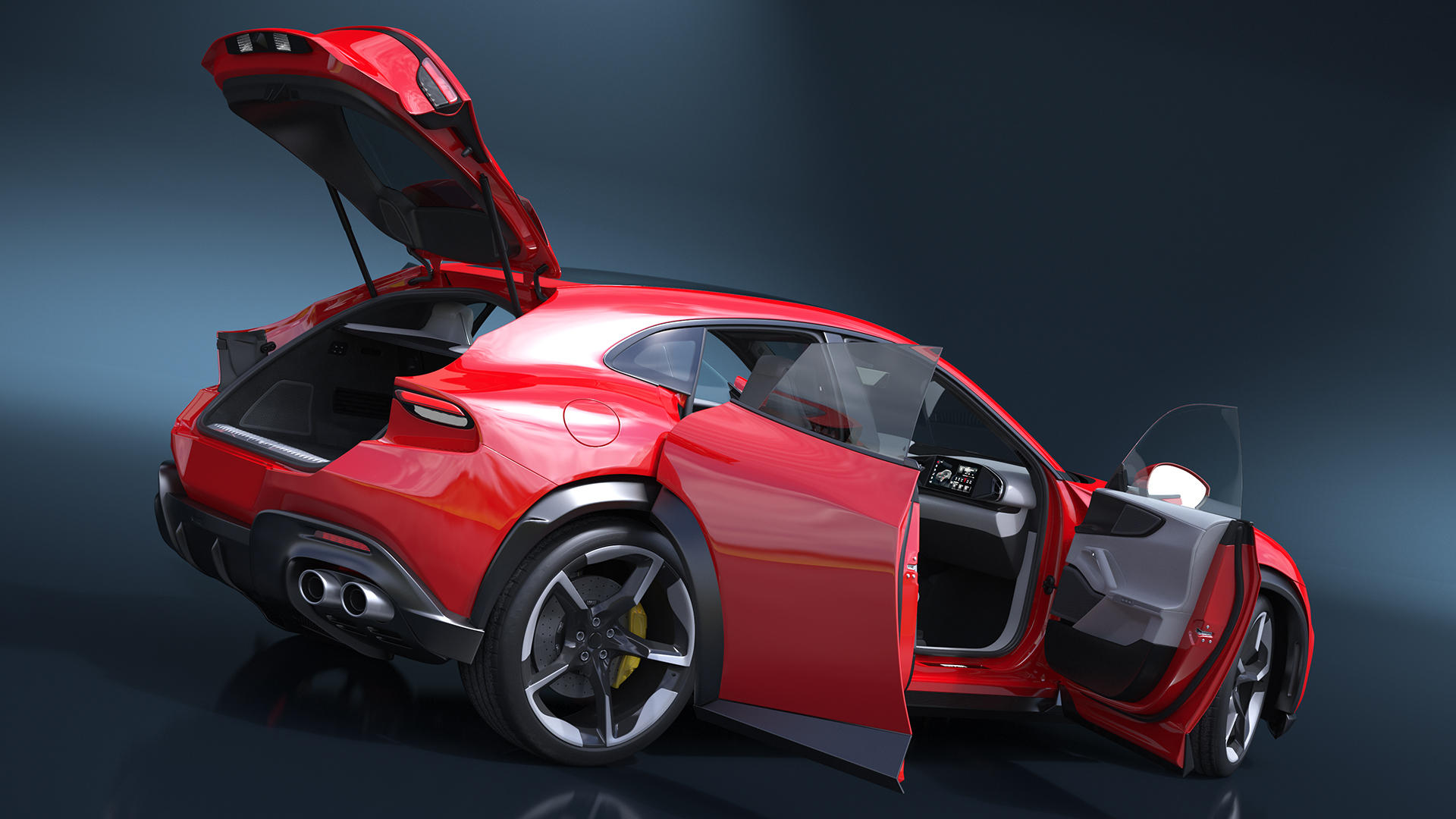 3D model Ultimate Crossover Racing Car Red Rigged