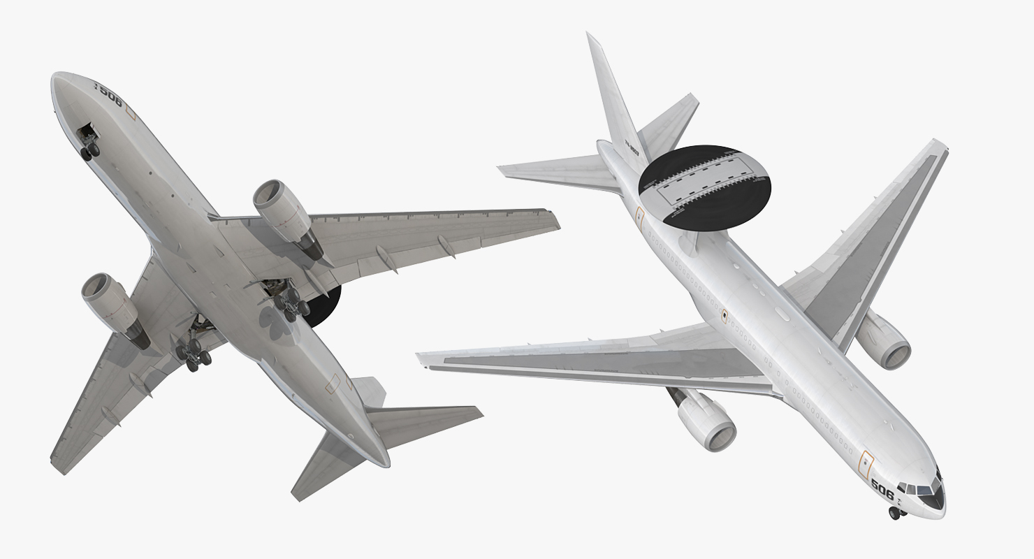 Boeing E767 AWACS Rigged 3D model