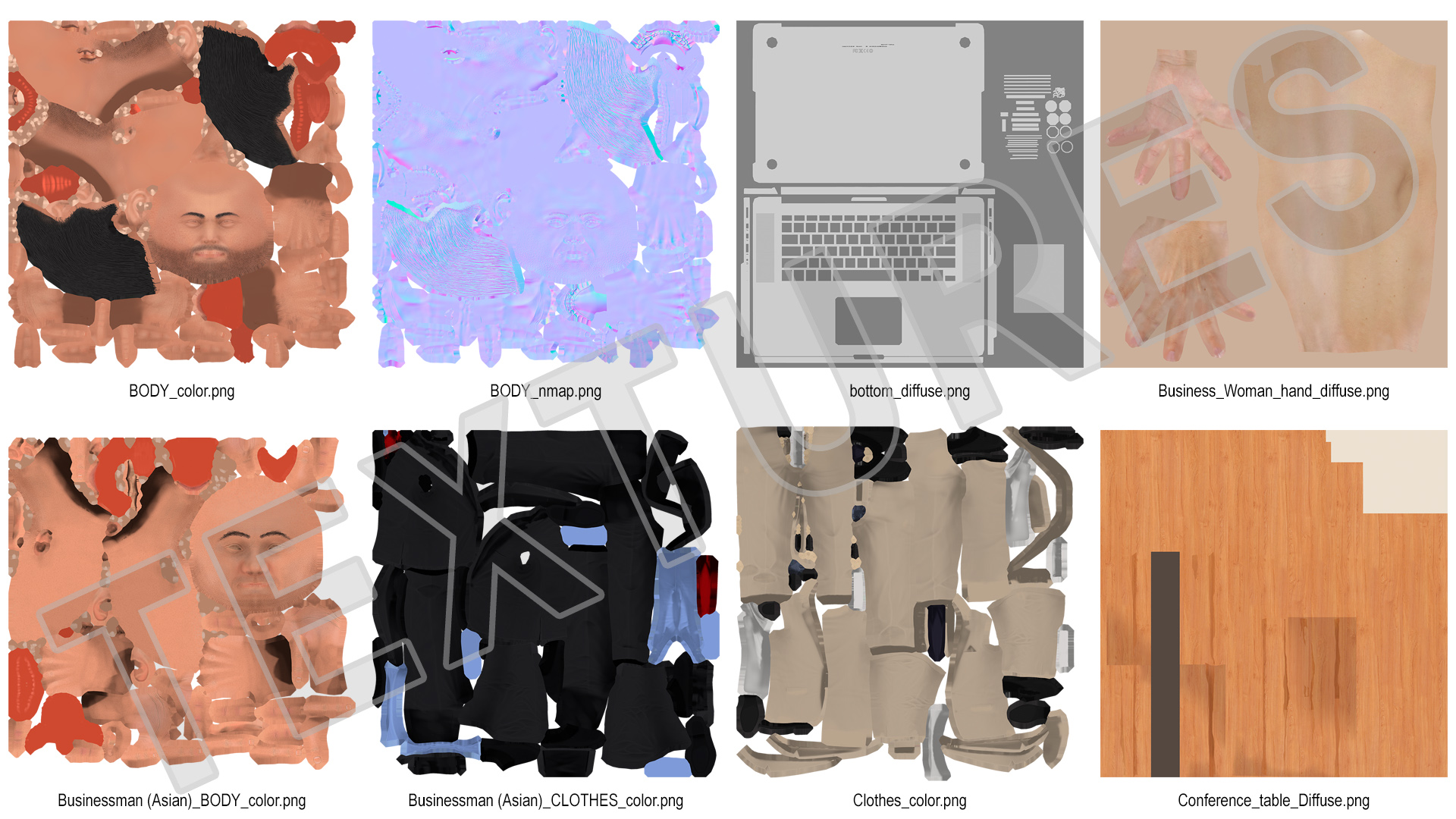 3D Conference Room With People Fur